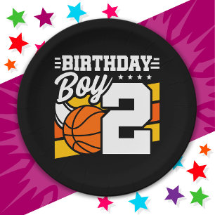 2 Year Old Basketball Party Theme 2nd Birthday Boy Paper Plate