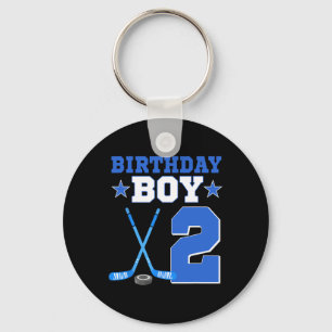 2 Year Old Birthday Boy 2nd Birthday Ice Hockey Key Ring