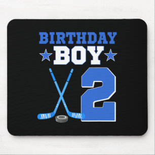 2 Year Old Birthday Boy 2nd Birthday Ice Hockey Mouse Pad