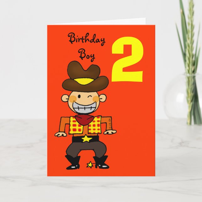 2 year old birthday boy card (Front)