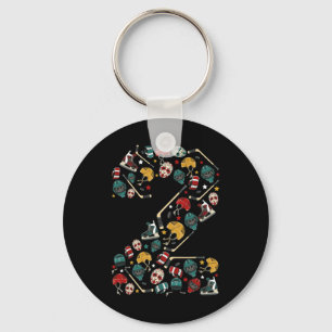2 Year Old Birthday  Ice Hockey Themed 2nd Bday Te Key Ring