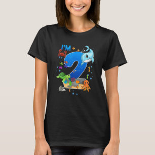 2 Year Old Birthday Whale Fish Sea Bday Boys And G T-Shirt