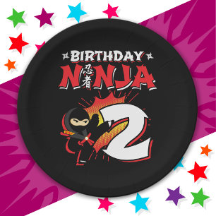 2 Year Old Comic Book Style Ninja 2nd Birthday Paper Plate