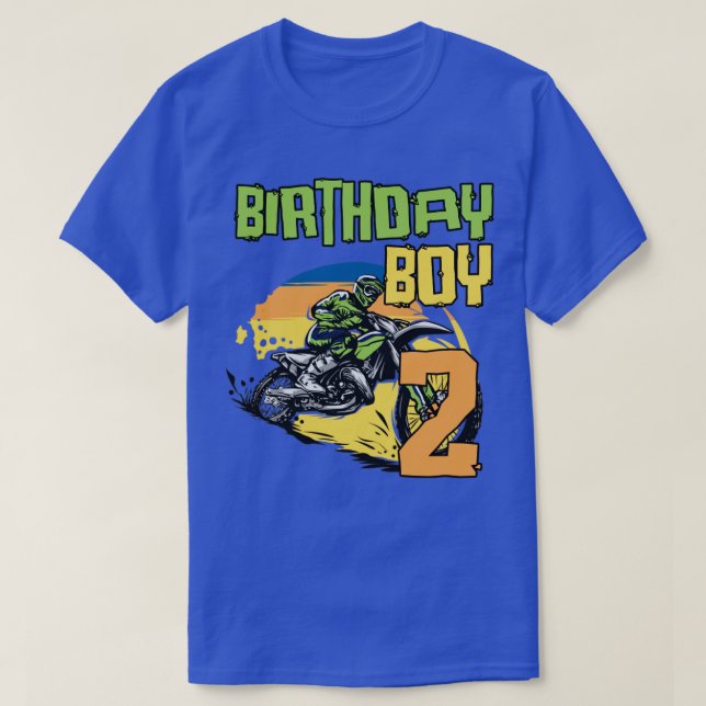 2 Year Old Dirt Bike Birthday Party Motocross MX 2 T-Shirt (Design Front)