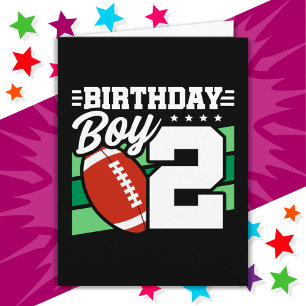 2 Year Old Football Party Theme 2nd Birthday Boy Card