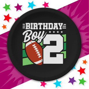 2 Year Old Football Party Theme 2nd Birthday Boy Paper Plate