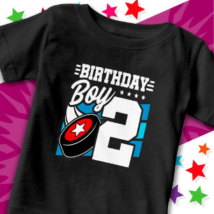 2 Year Old Hockey Party Theme 2nd Birthday Boy Baby T-Shirt