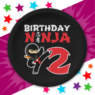 2 Year Old Karate Ninja Party Kids 2nd Birthday Paper Plate