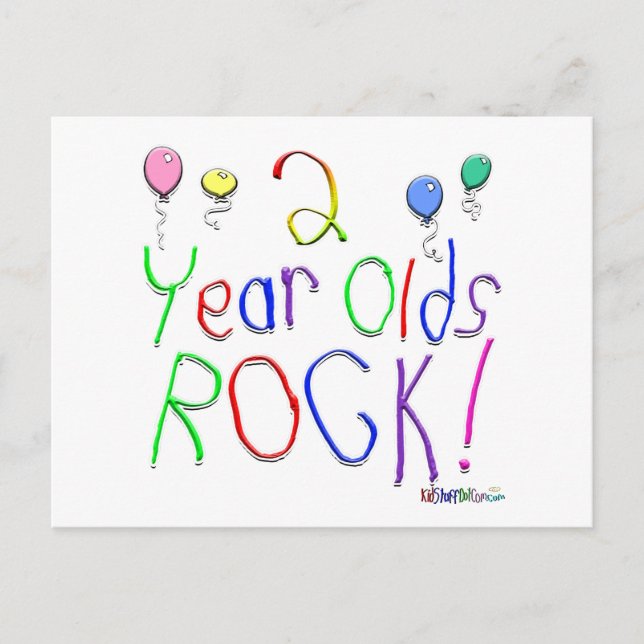 2 Year Olds Rock ! Postcard (Front)