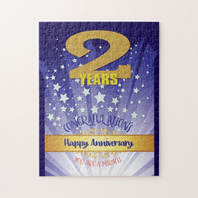 2 Year Recovery Anniversary Bold Numeral Jigsaw Puzzle (Vertical)