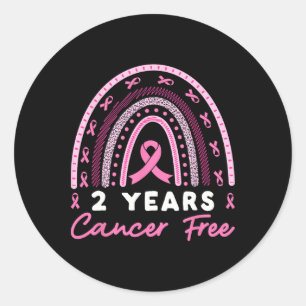2 Years Breast Cancer Free Survivor Women  Classic Round Sticker