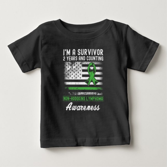 2 Years Cancer Free Non Hodgkins Lymphoma Survivor Baby T-Shirt (Front)