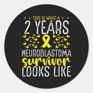 2 Years Childhood Cancer Survivor Neuroblastoma Aw Classic Round Sticker