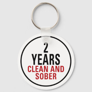 2 Years Clean and Sober Key Ring
