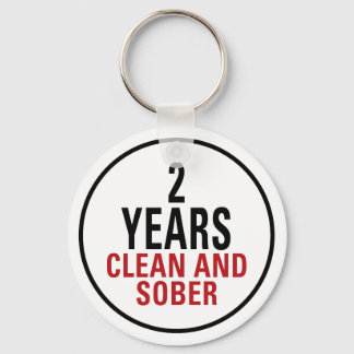 2 Years Clean and Sober Key Ring