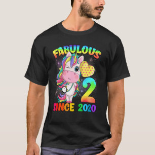 2 Years Old 2nd Birthday Unicorn Girl Fabulous Sin T-Shirt