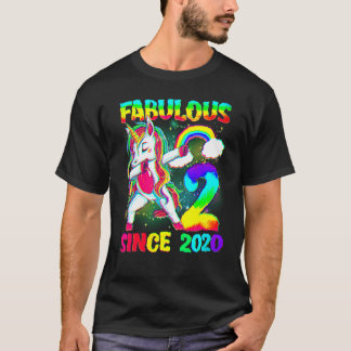 2 Years Old 2nd Birthday Unicorn Girl Fabulous Sin T-Shirt
