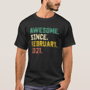 2 Years Old  Awesome Since February 2021 2nd Birth T-Shirt