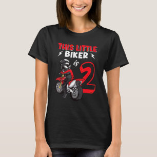 2 Years Old Birthday Biker Party Kids Boys Girls T-Shirt