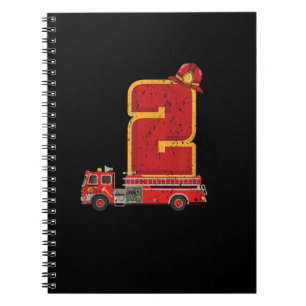 2 Years Old Birthday Boy Gifts Firefighter Notebook