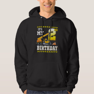 2 Years Old Boy It's My 2nd Birthday Construction Hoodie