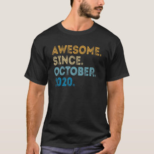 2 Years Old Funny Awesome Since October 2020 2nd B T-Shirt