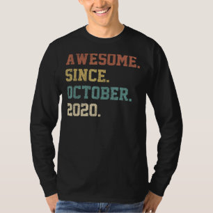 2 Years Old Funny Awesome Since October 2020 2nd B T-Shirt