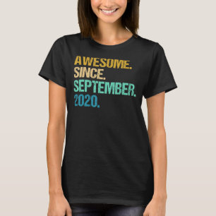 2 Years Old Funny Awesome Since September 2020 2nd T-Shirt