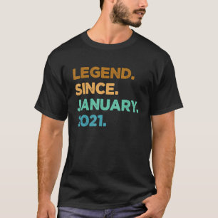 2 Years Old Legend Since January 2021 2nd Birthday T-Shirt