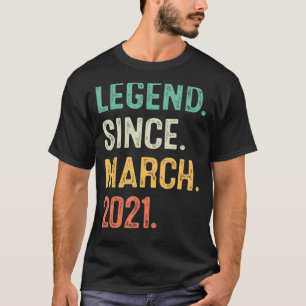 2 Years Old Legend Since March 2021 2nd Birthday T-Shirt