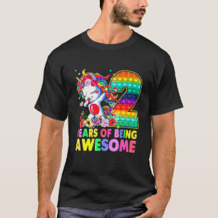2 Years Old Unicorn Dabbing 2Nd Birthday Girl Unic T-Shirt