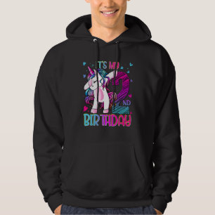 2 Years Old Unicorn Dabbing 2nd Birthday Outfit Gi Hoodie