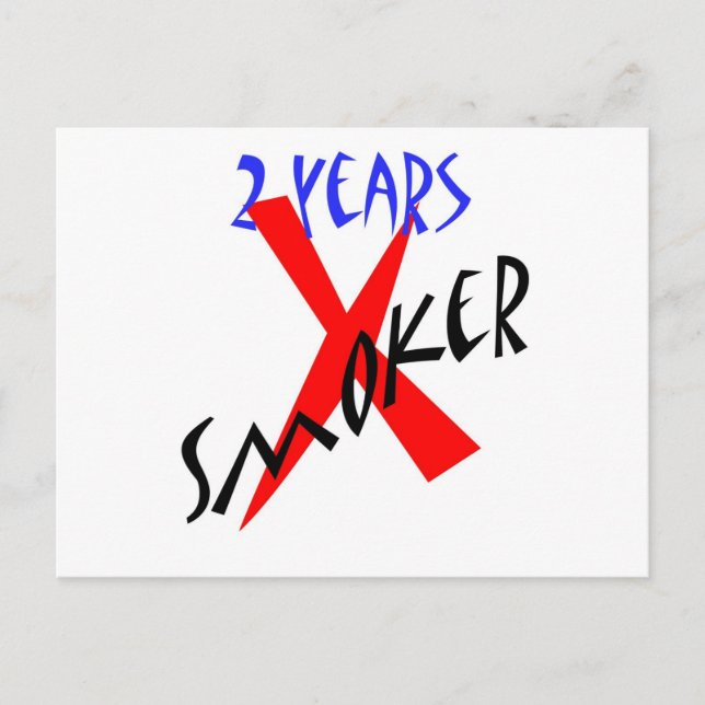 2 Years Red X-smoker Postcard (Front)
