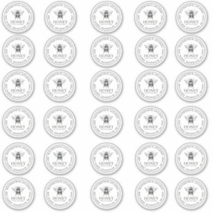 2" Your Name Here Editable White Honey Jar Bee