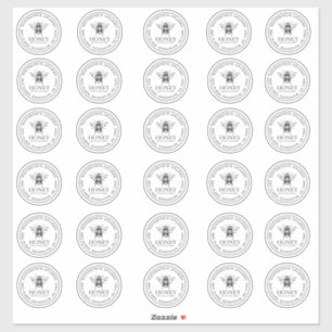 2" Your Name Here Editable White Honey Jar Bee