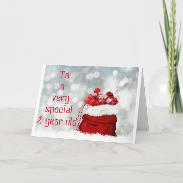 "2 YR OLD'S" CHRISTMAS CARD WITH SANTA/CAROLERS (Front)