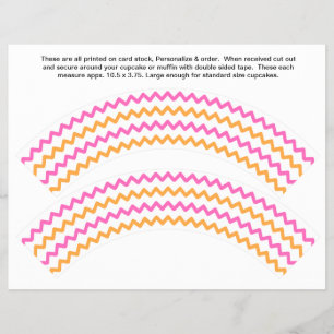 2 Zig zag Generic Personalise Cupcake Wrappers