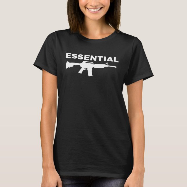 2A 2nd Amendment Essential M16 AR Pro Gun T-Shirt (Front)