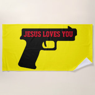 2A - JESUS LOVES YOU Beach Towel