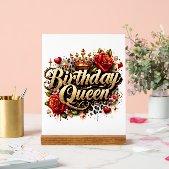 #2Birthday Queen  Acrylic Sign (Wedding)