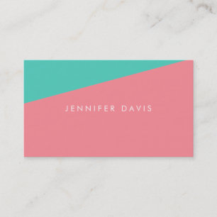 2COLOR AQUA + SALMON BUSINESS CARD