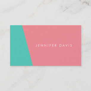 2COLOR AQUA + SALMON BUSINESS CARD