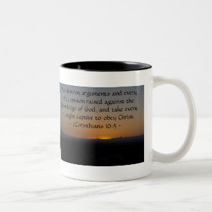 2Corinthians 10:5 Two-Tone Coffee Mug