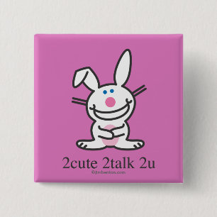 2cute 2talk 2u 15 cm square badge