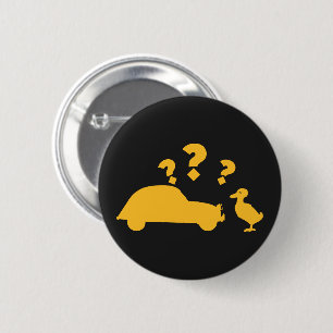 2CV Deux Chevaux Meets Yellow Duck 6 Cm Round Badge