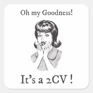 2CV Deux Chevaux Retro Comic Style  Square Sticker