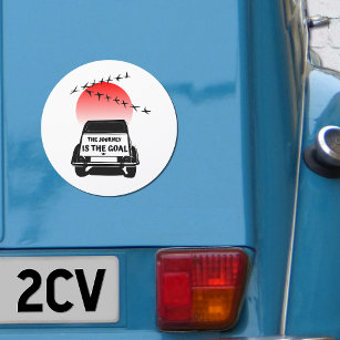 2CV Oldtimer Sunset - The journey is the goal   Car Magnet