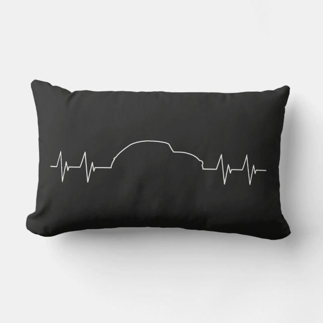 2CV Retro Car Heartbeat Pulse Frequency Lumbar Cushion (Front)