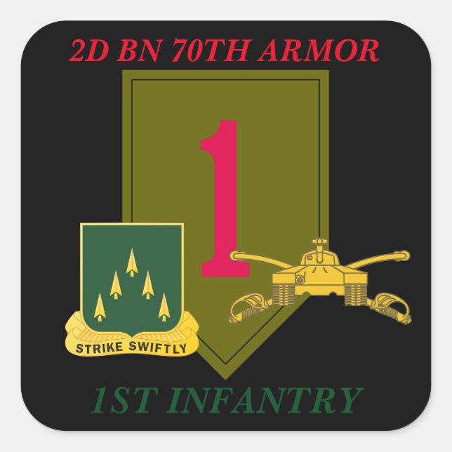 2D BN 70TH ARMOR 1ST INFANTRY STICKERS (Front)