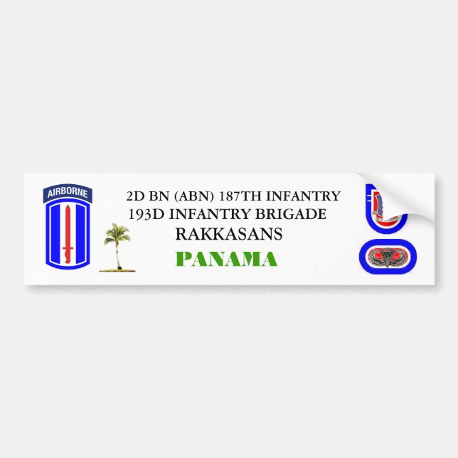 2D BN (ABN) 187TH INFANTRY Bumper Sticker (Front)